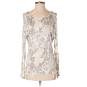 Express Animal Print Cold Shoulder Top